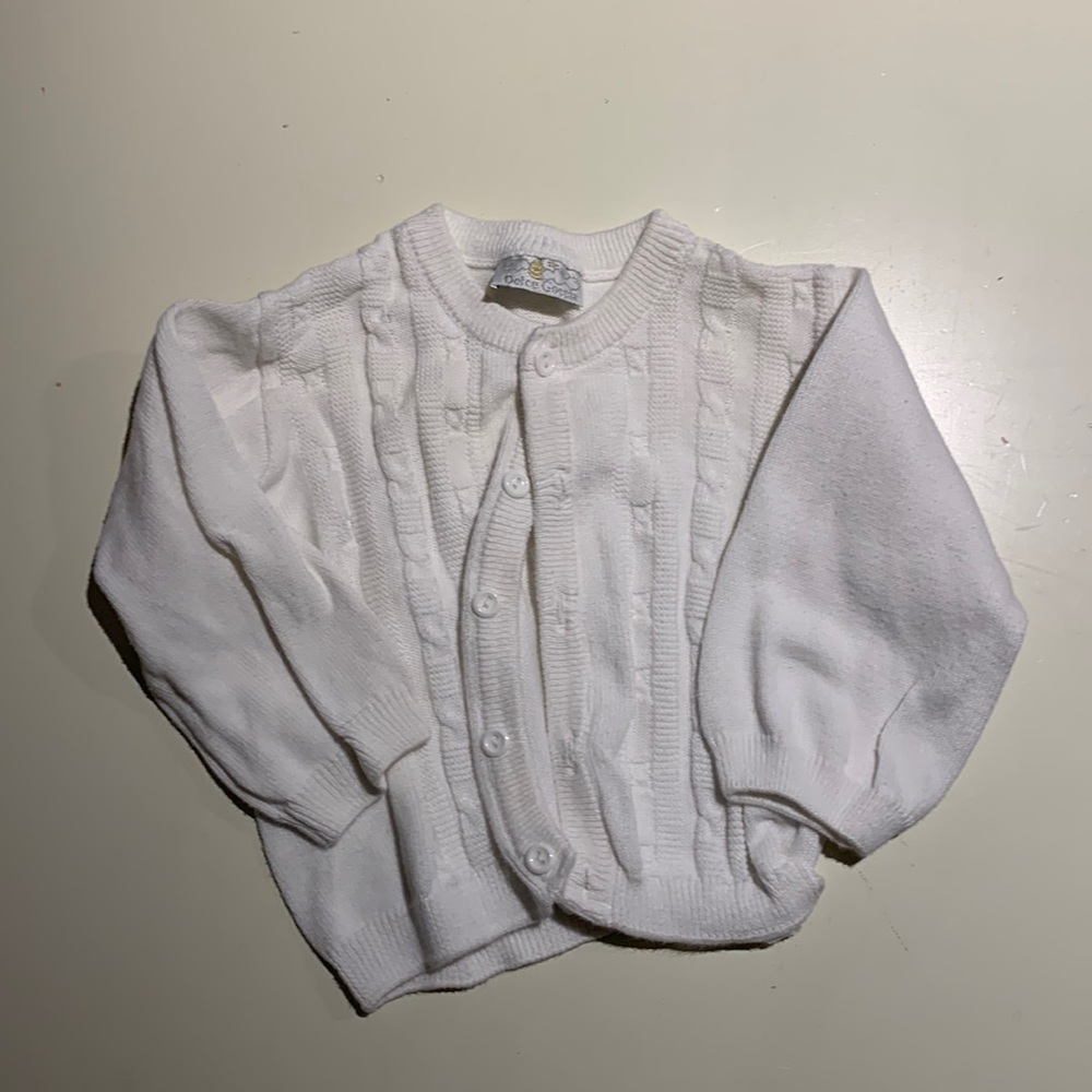 Dolce Goccia White button down cardigan 24M